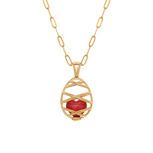 TRAPPED HEART EGG PENDANT