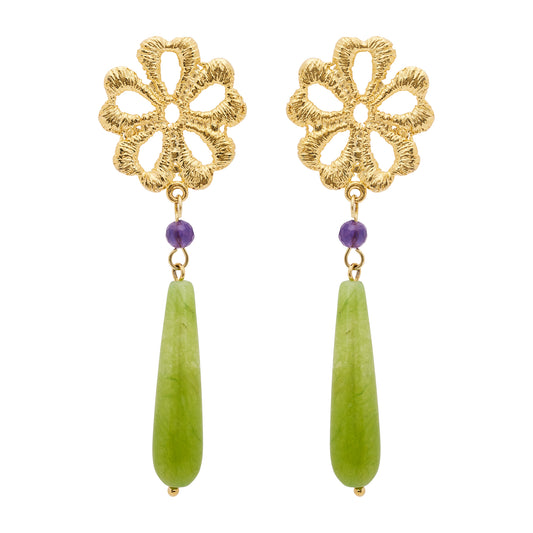 DAHLIA EARRINGS GREEN