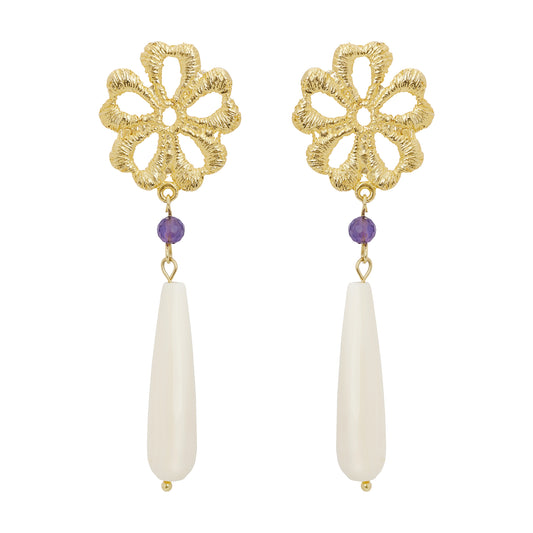 DAHLIA EARRINGS IVORY