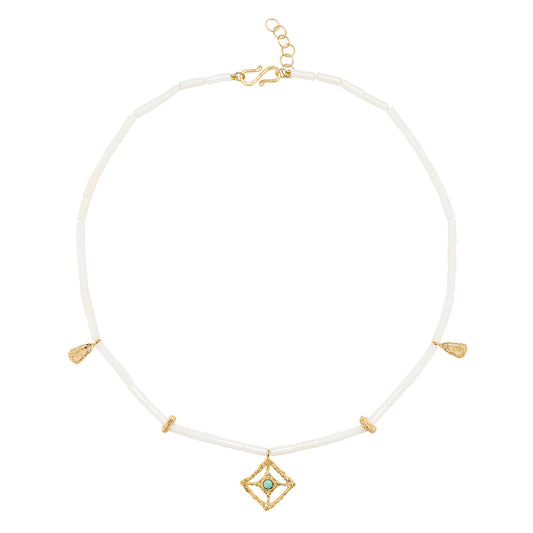 MIRA  NECKLACE NATURAL CORAL,TURQUOISE