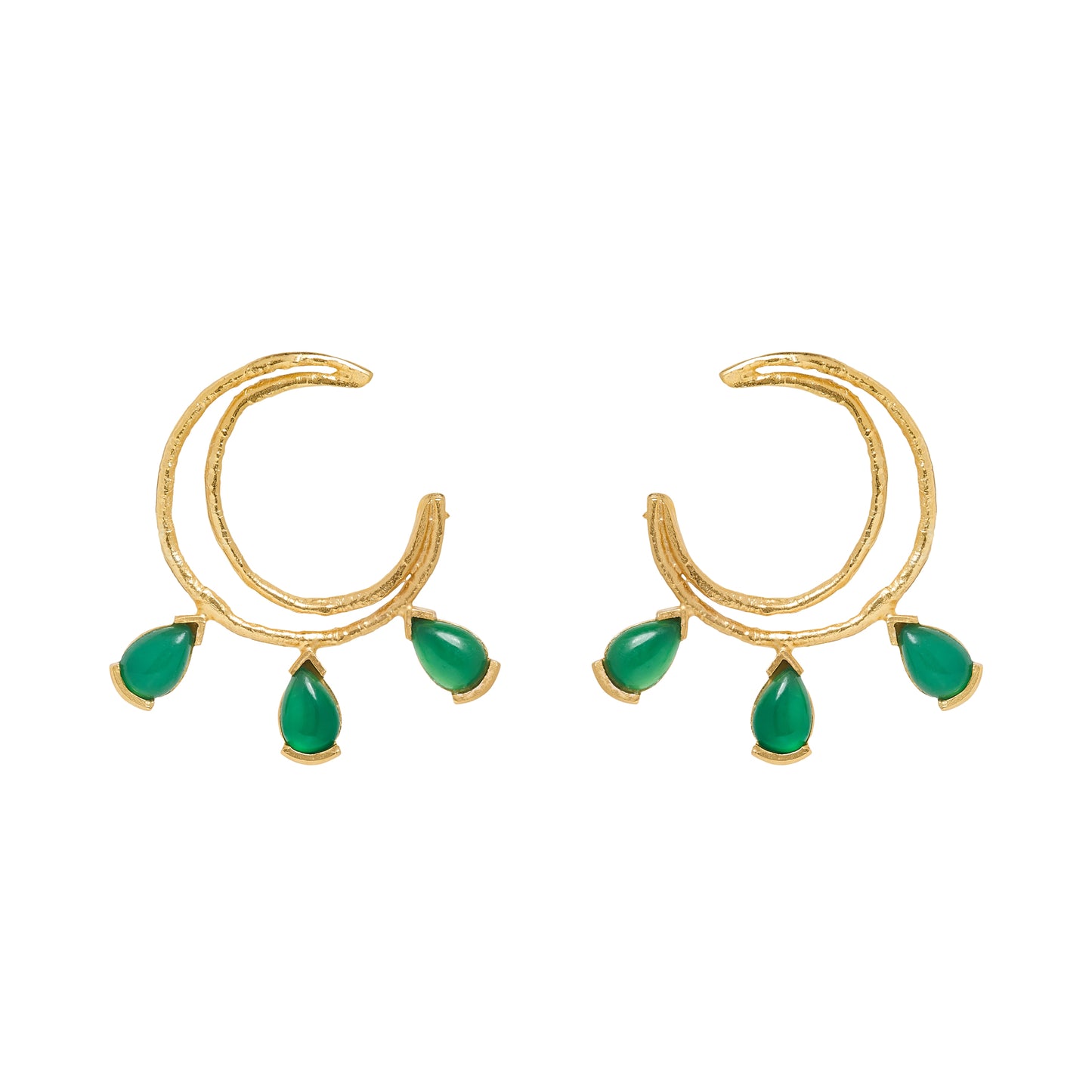 ODINE EARRINGS GREEN ONYX