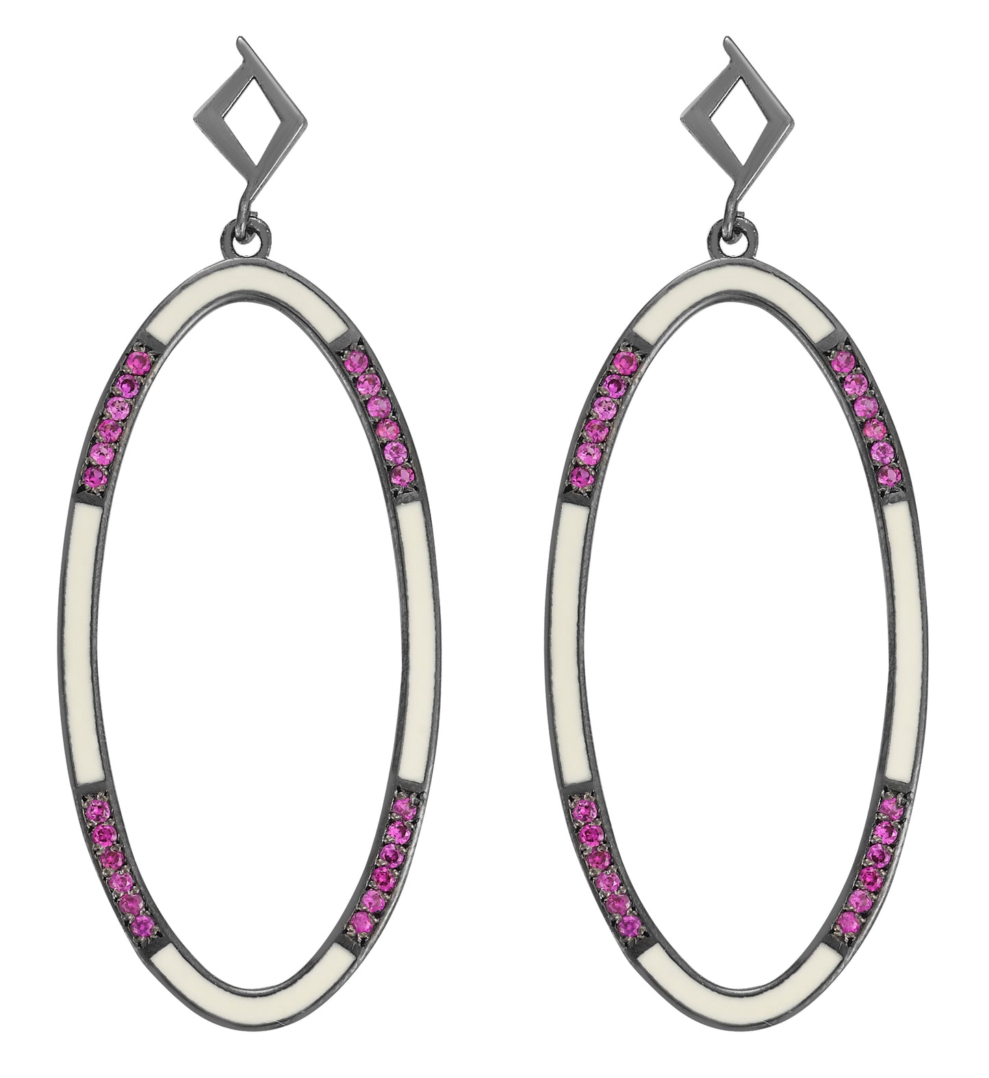 ELLIPSE WHITE EARRINGS
