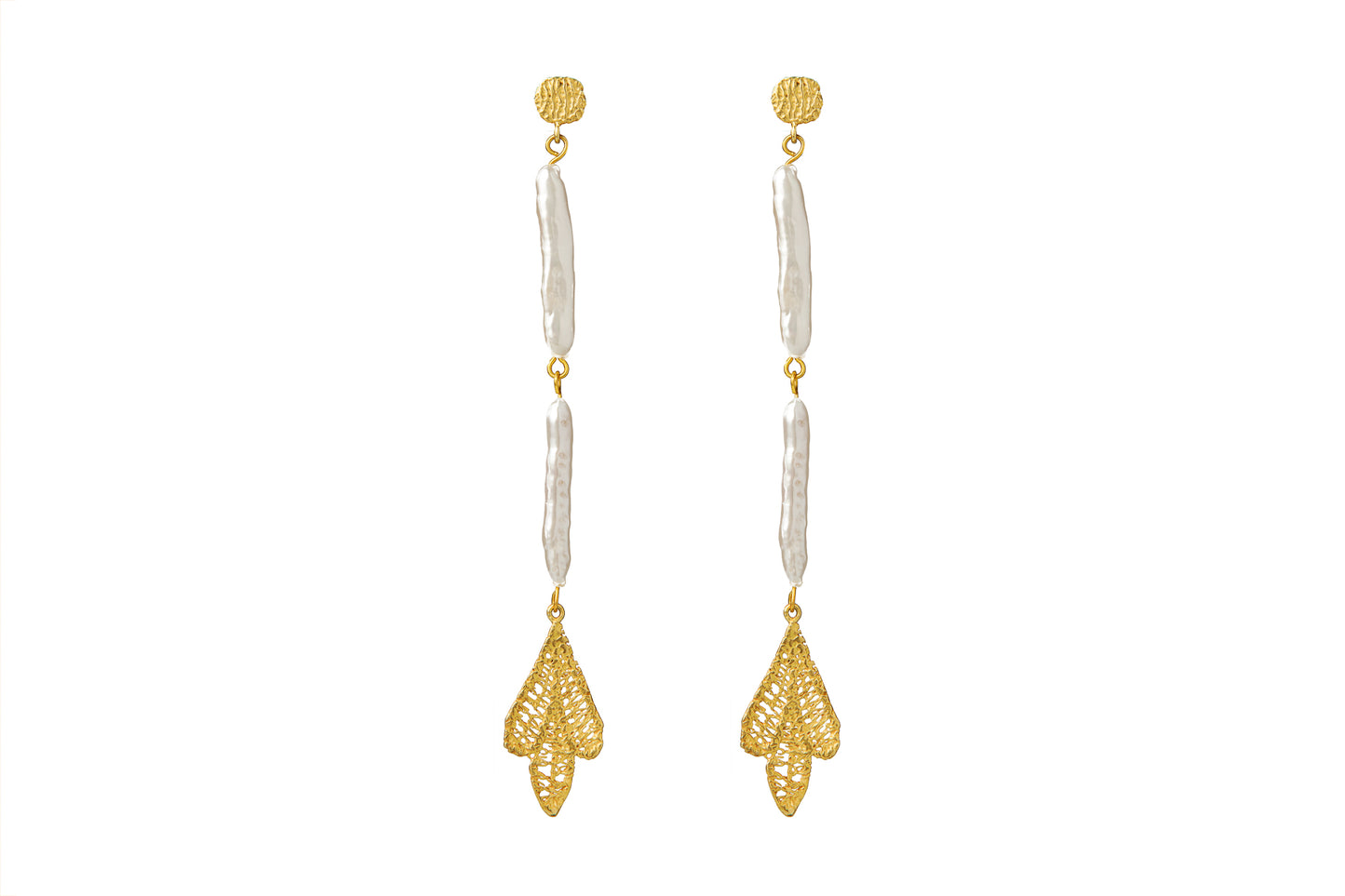 MAE GOLD - DOUBLE PEARL EARRINGS