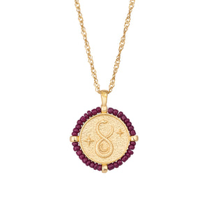 SACRED HEART XXV NECKLACE-BURGUNDY