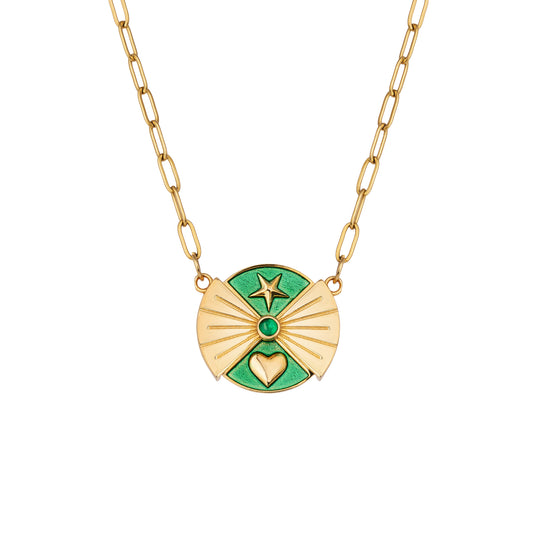 LUCKY SPIN XXV NECKLACE-GREEN