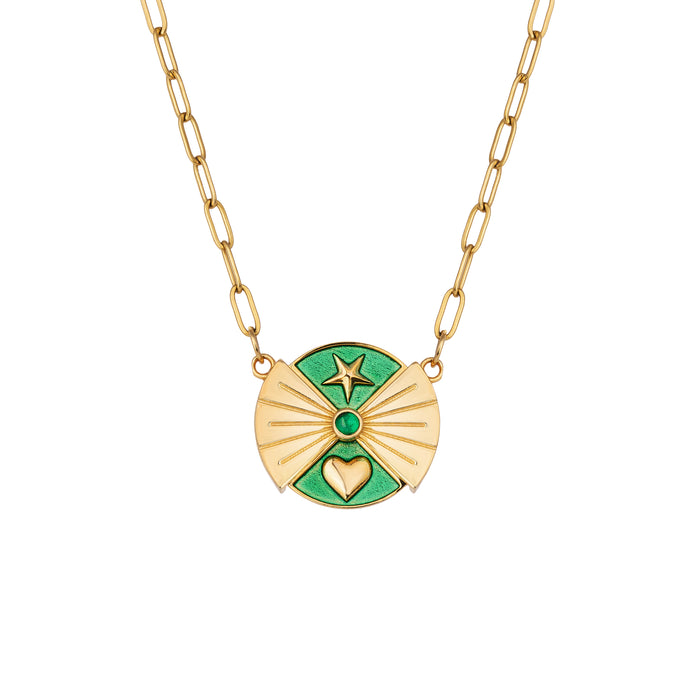 LUCKY SPIN XXV NECKLACE-GREEN