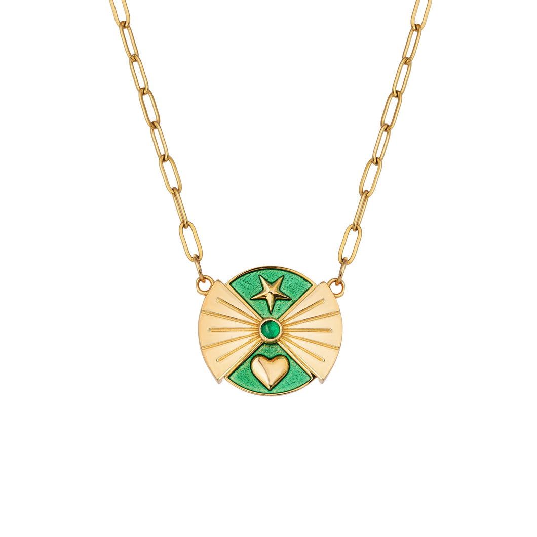 LUCKY SPIN XXV NECKLACE-GREEN