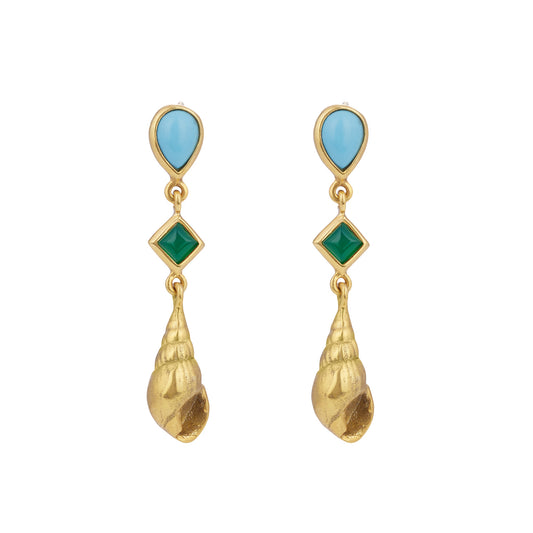 CASSIS EARRINGS GREEN ONYX