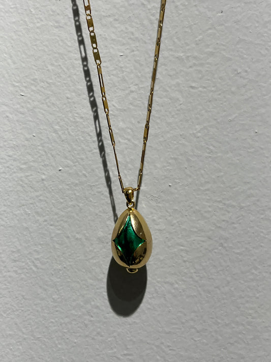 Harlequin Egg Pendant- Green