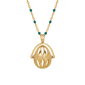 SPINNING CAGE EGG PENDANT-GREEN