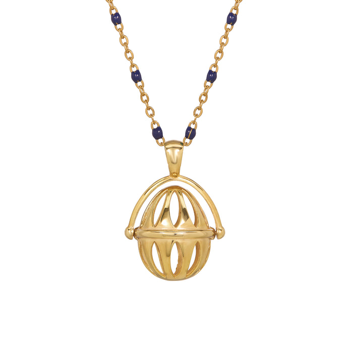 SPINNING CAGE EGG PENDANT-BLUE