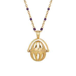 SPINNING CAGE EGG PENDANT-PURPLE