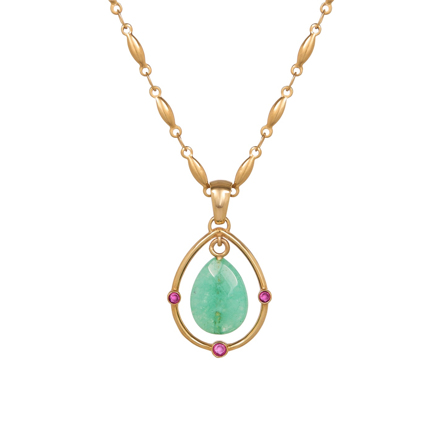 RUBY EGG PENDANT-CHRYSOPRASE