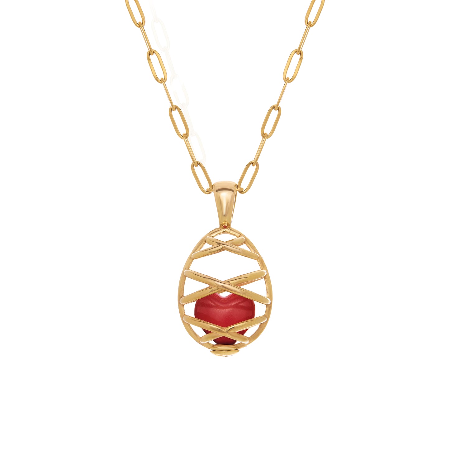 TRAPPED HEART EGG PENDANT