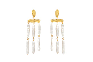 CECILE GOLD - PEARL EARRINGS