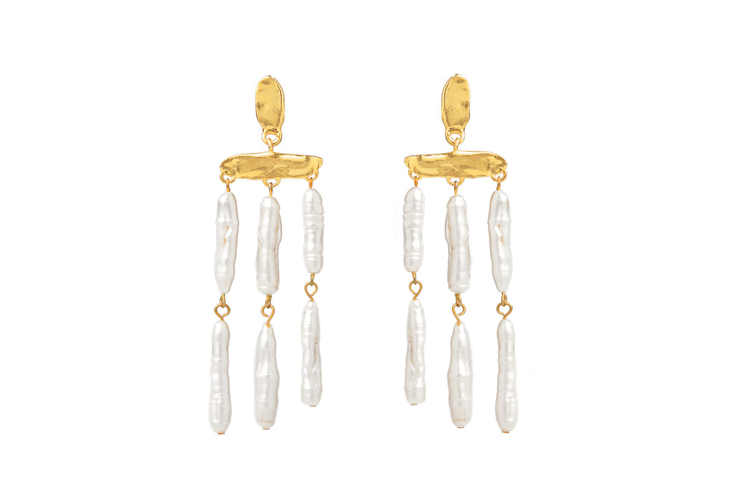 CECILE GOLD - PEARL EARRINGS