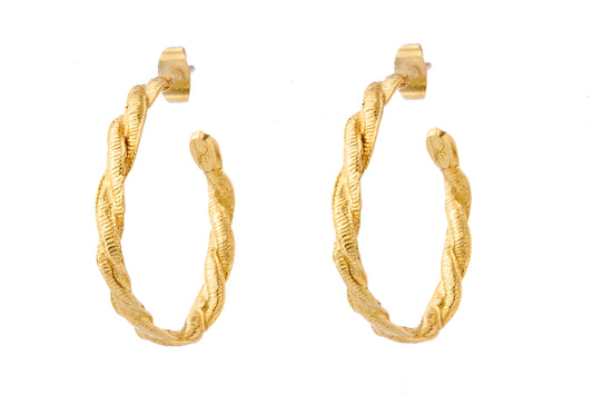 CELINE GOLD HOOPS - L