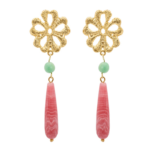 DAHLIA EARRINGS CORAL