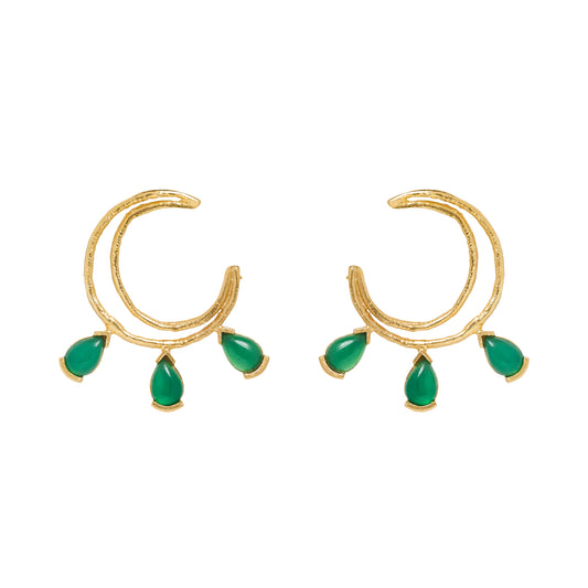 ODINE EARRINGS GREEN ONYX