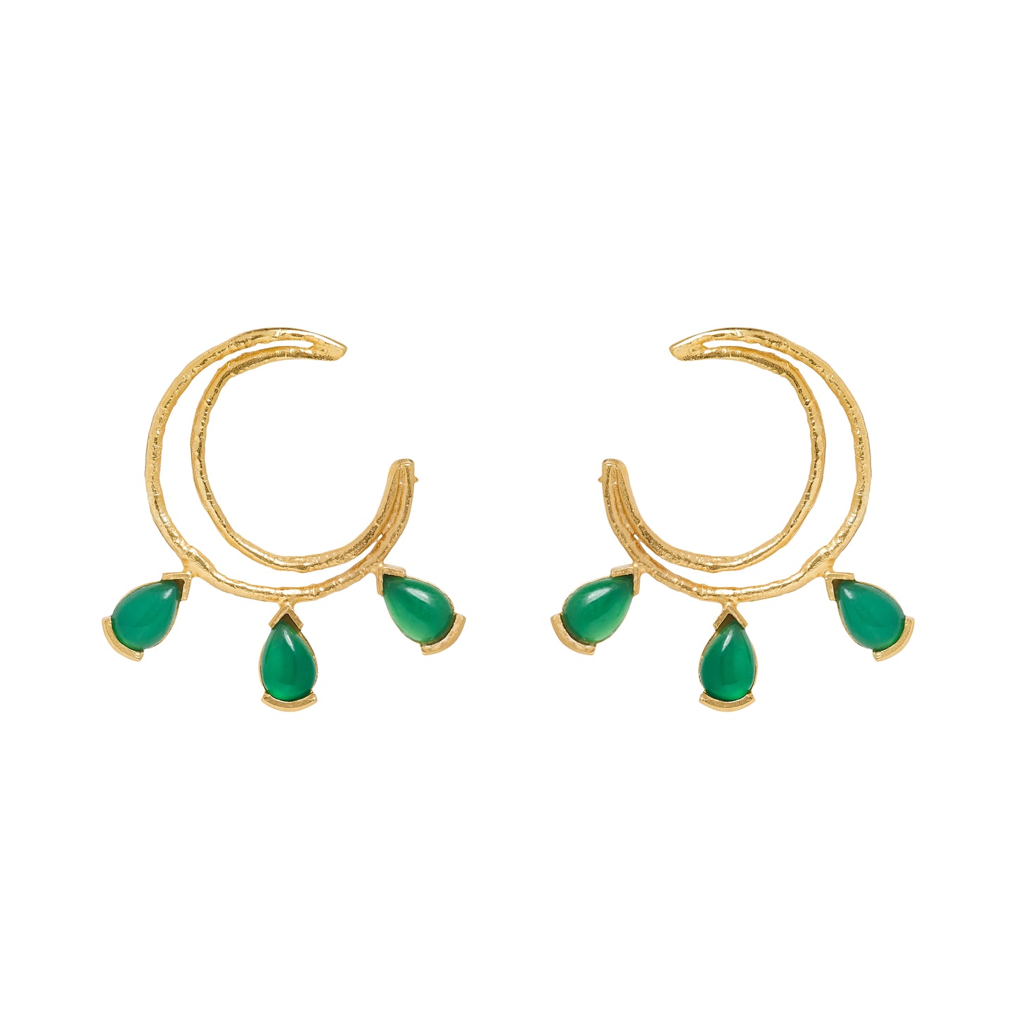 ODINE EARRINGS GREEN ONYX