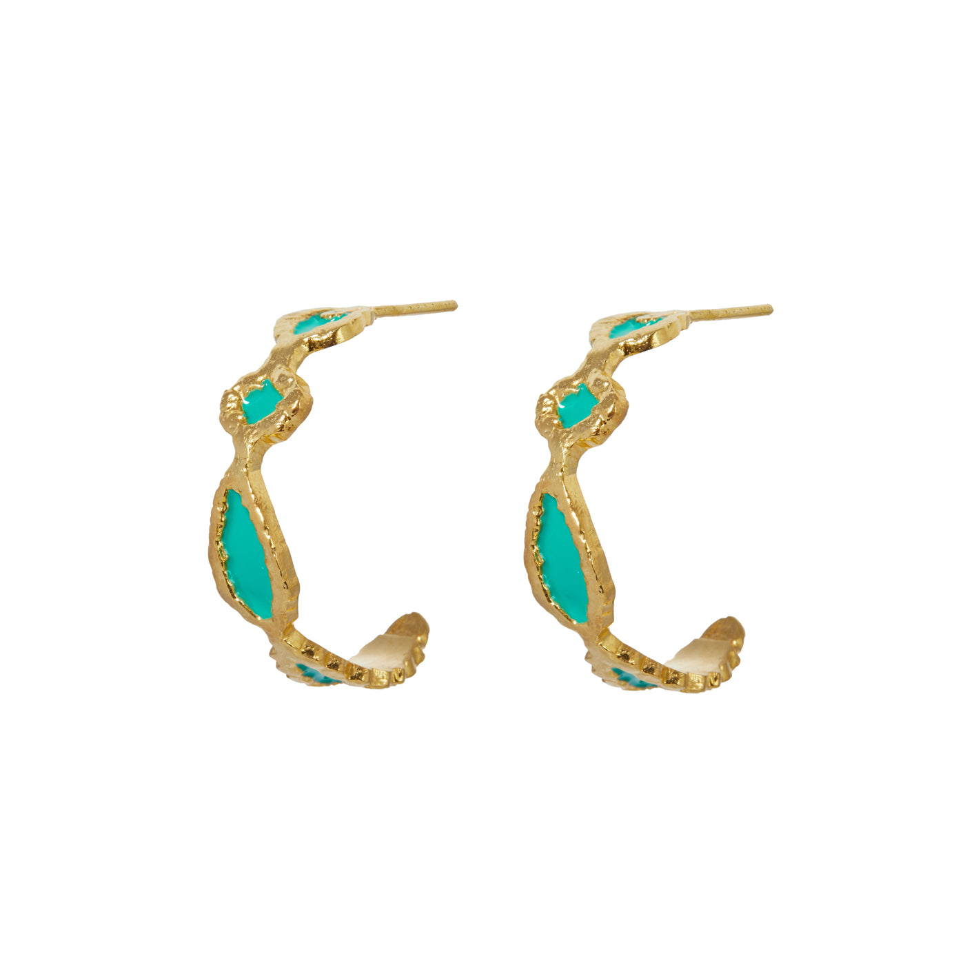 AILEEN EARRINGS GREEN ENAMEL