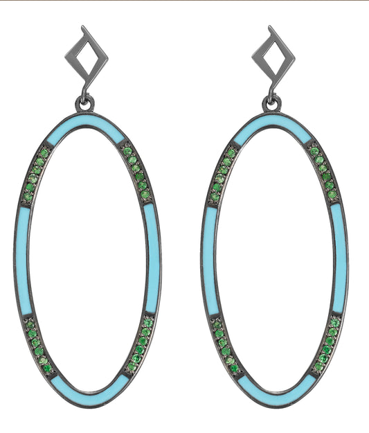 ELLIPSE TURQUOISE EARRINGS