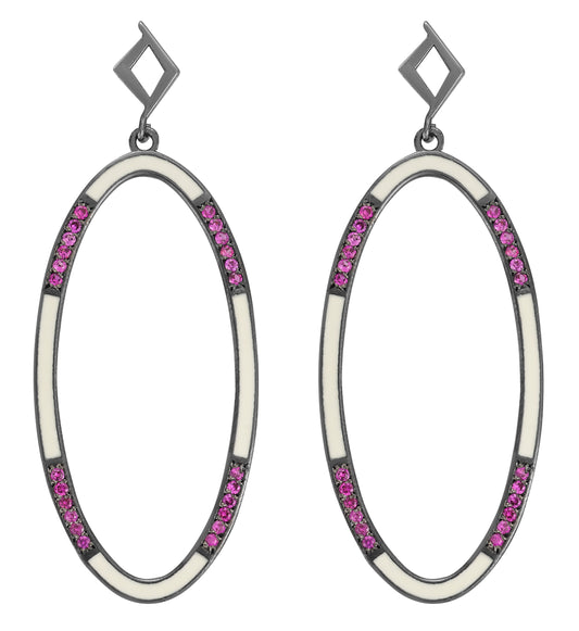 ELLIPSE WHITE EARRINGS