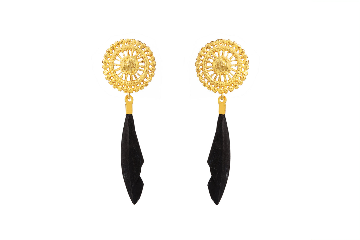 FAY GOLD - BLACK EARRINGS