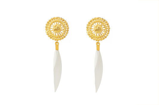 FAY GOLD - WHITE EARRINGS