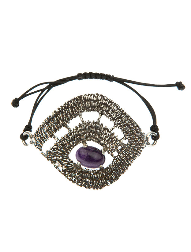 MYSTIQUE OXID - METALLIC AMETHYST STONE BRACELET