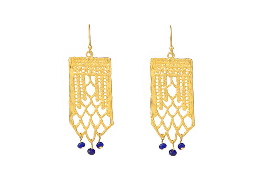 PHOENIX GOLD - BLUE EARRINGS