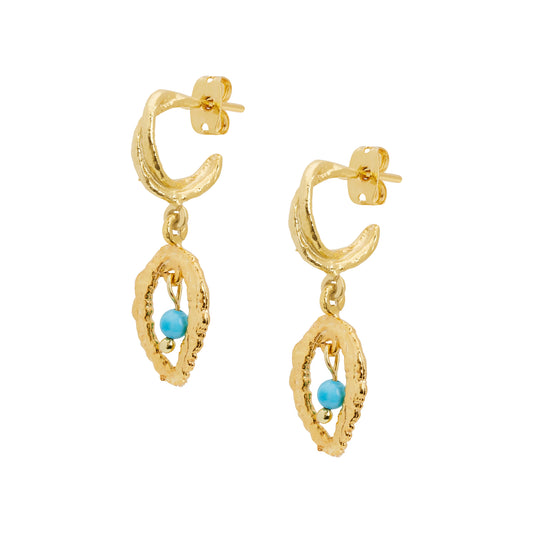 ZINNI HOOPS TURQUOISE